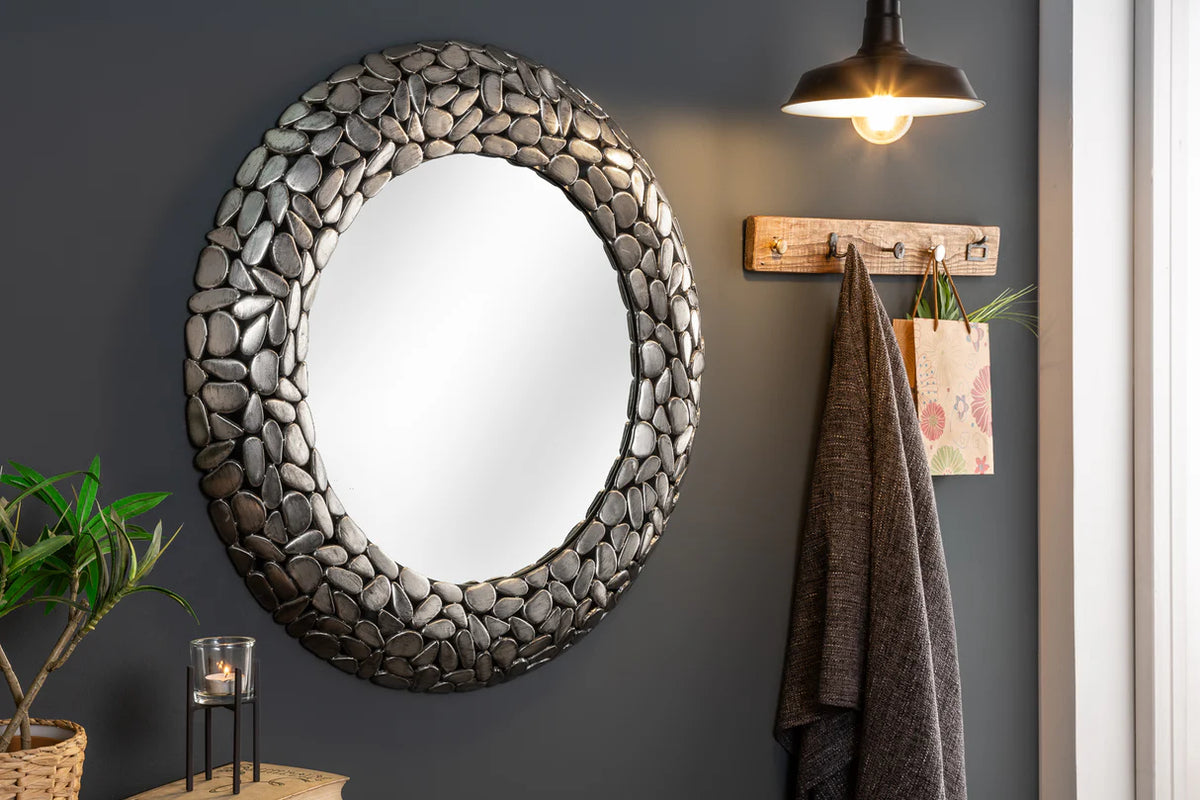 
Grande specchio da parete di design rotondo «Stone Mosaic»