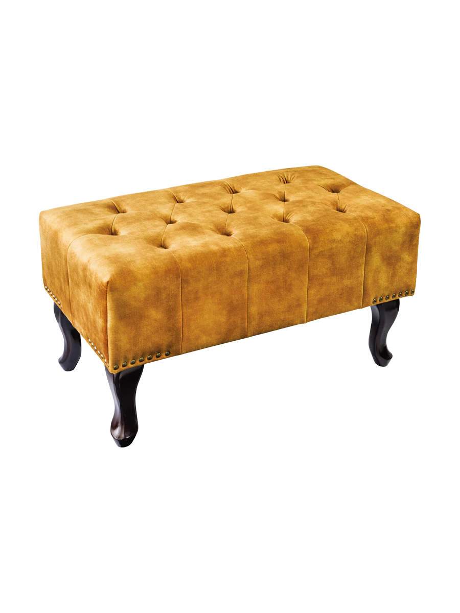 
Designer Stool "Chesterfield" Velvet Mustard Yellow