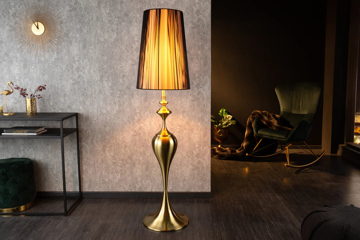 
Lampada da terra di design «Lucie» - Nero / Oro