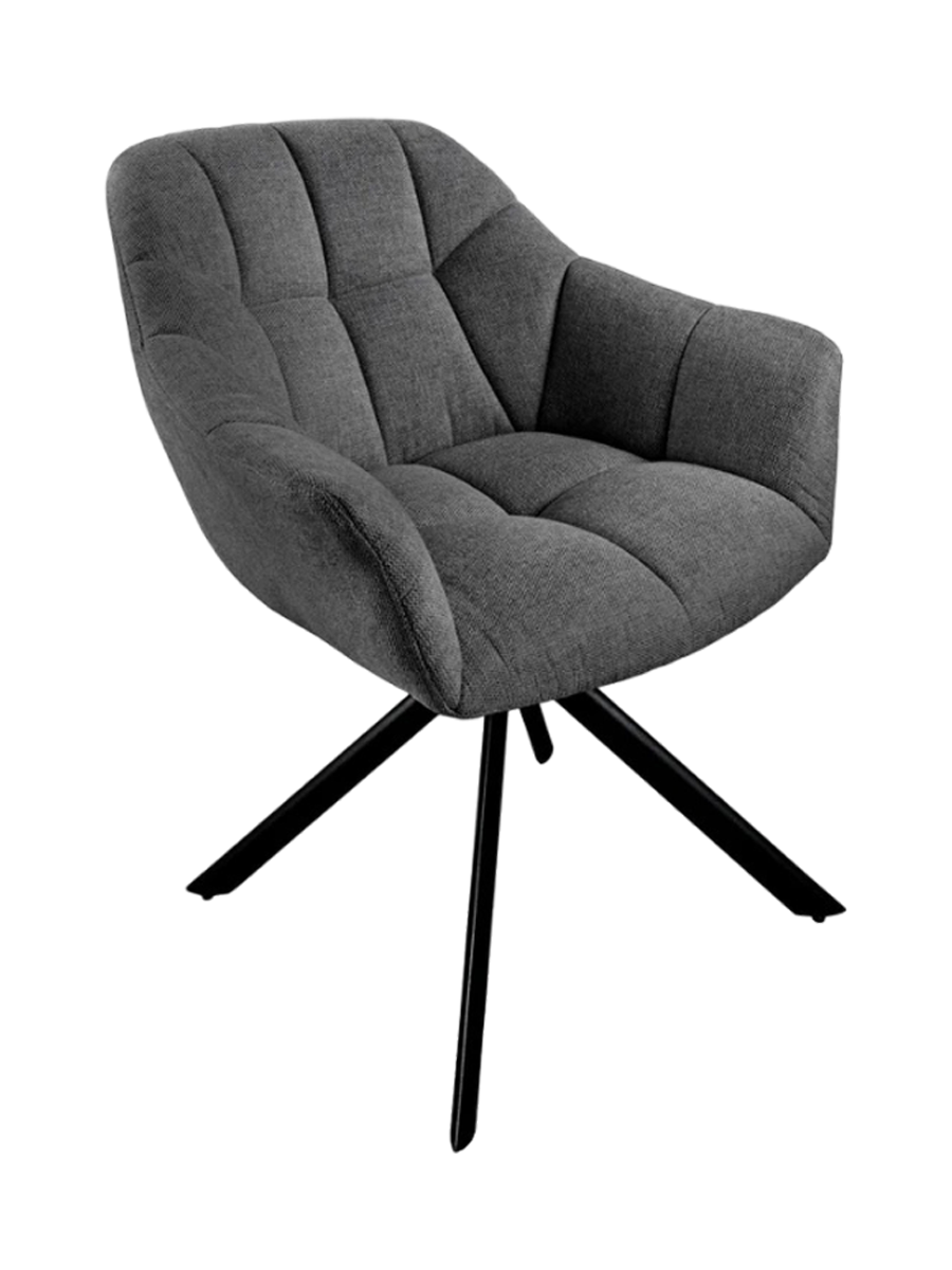 
Swivel armchair "Papillo" - Structured fabric anthracite