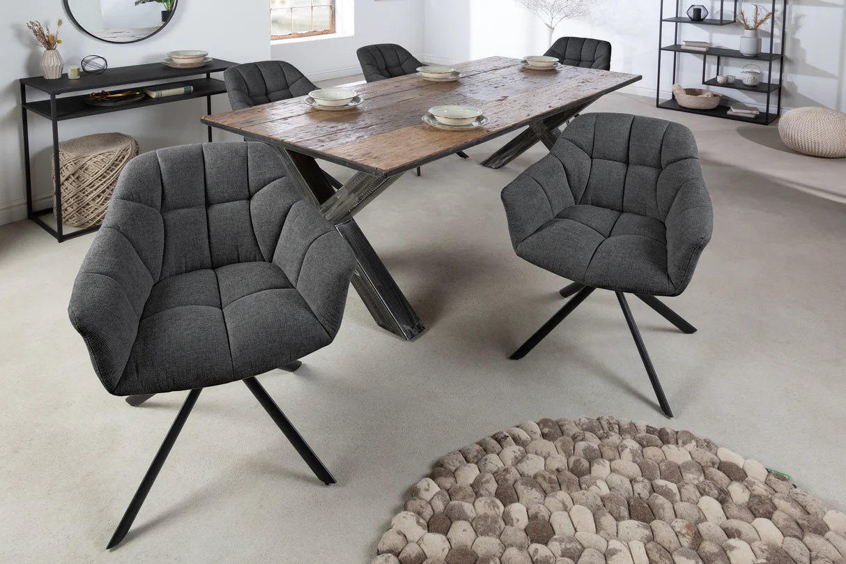 
Swivel armchair "Papillo" - Structured fabric anthracite