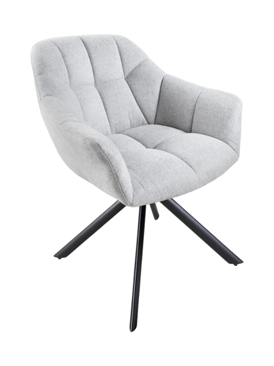 
Swivel armchair "Papillo" - Structural Fabric Light Grey