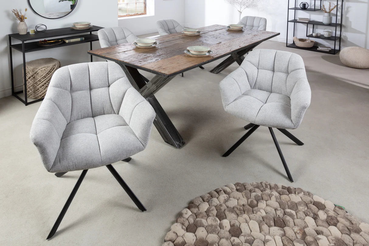 
Swivel armchair "Papillo" - Structural Fabric Light Grey