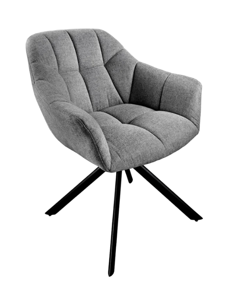 
Swivel armchair "Papillo" - Structured Fabric Dark Grey