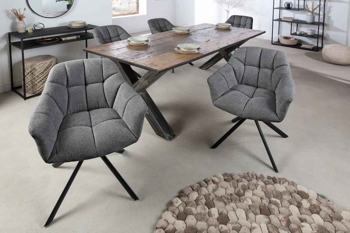 
Swivel armchair "Papillo" - Structured Fabric Dark Grey