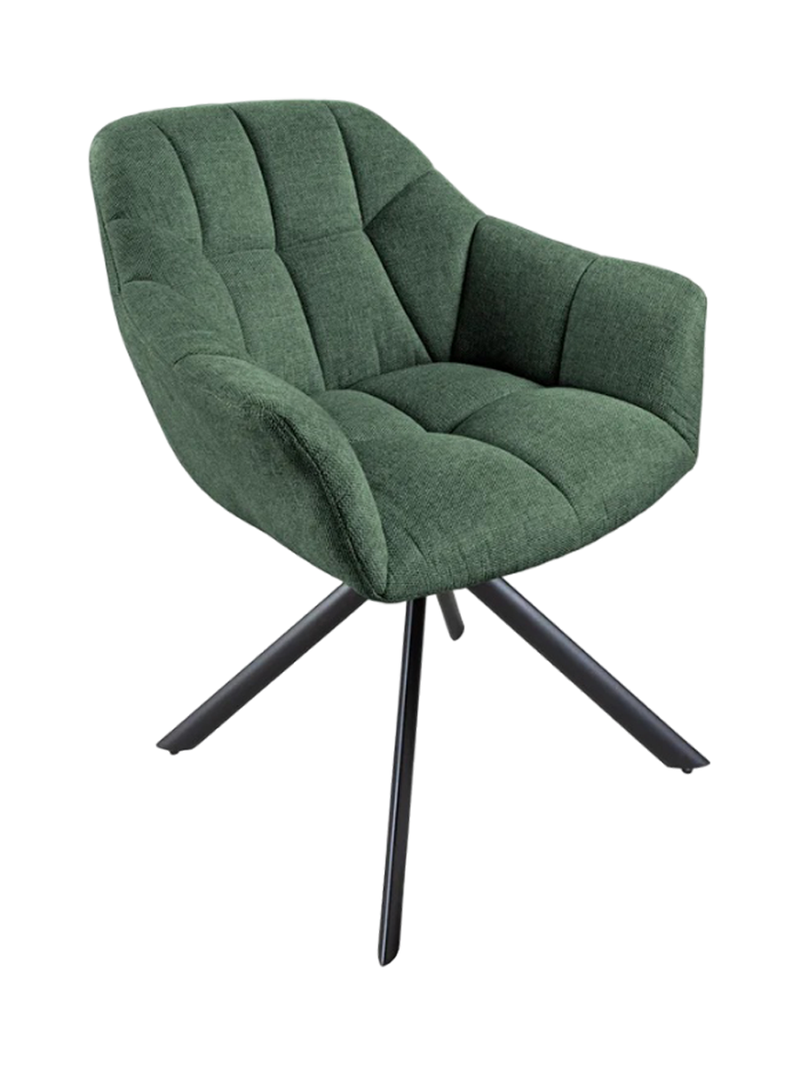 
Swivel armchair "Papillo" - Textured Fabric Dark Green