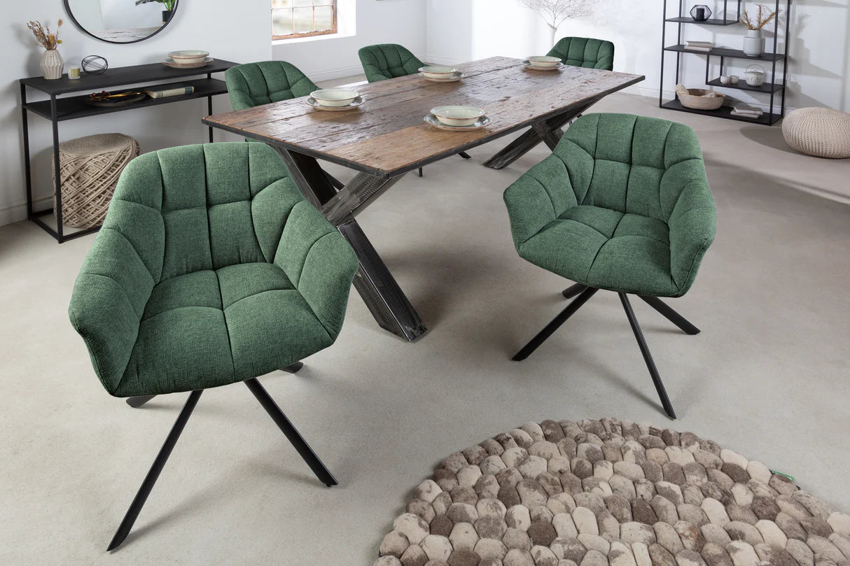 
Swivel armchair "Papillo" - Textured Fabric Dark Green