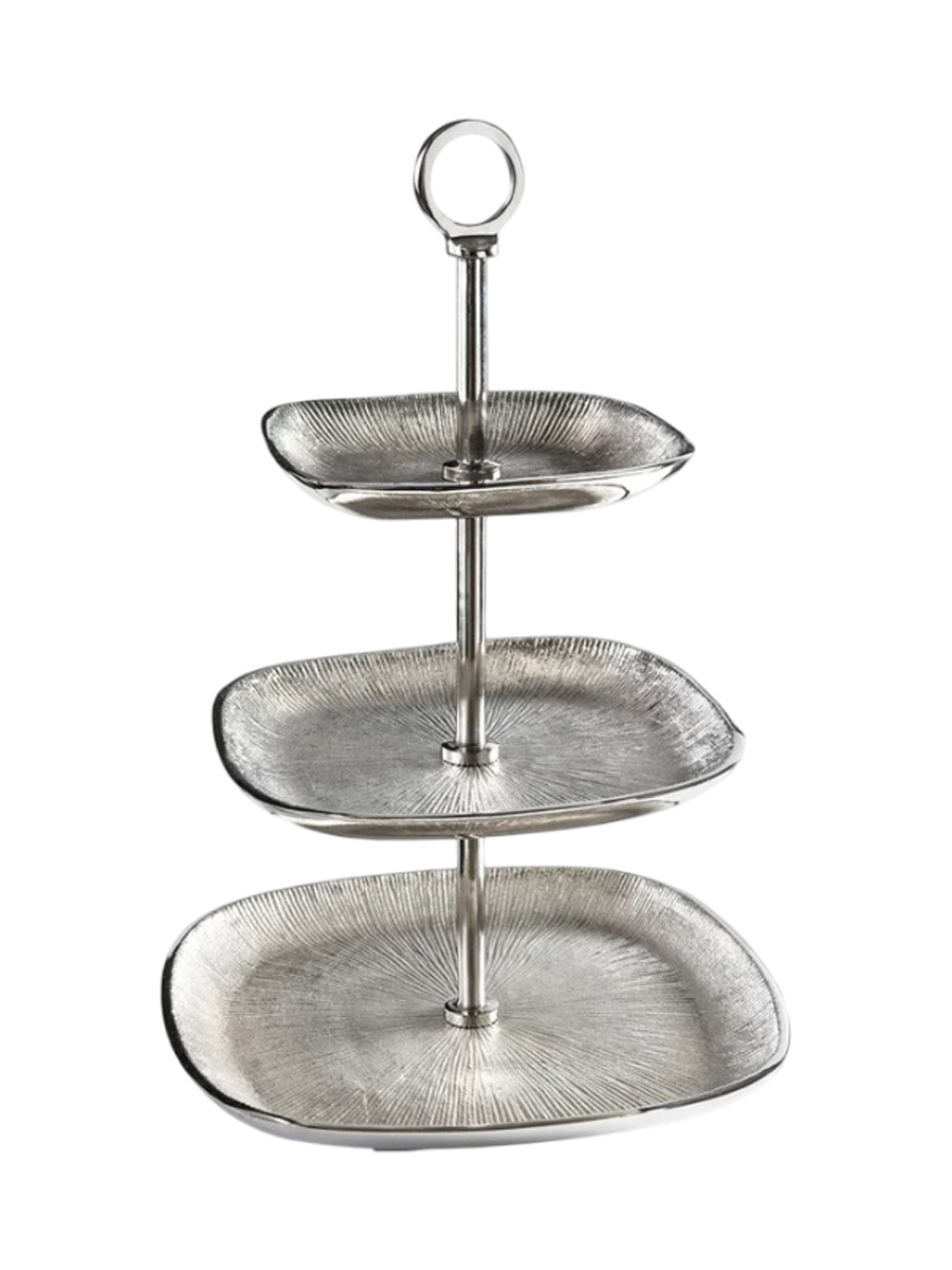 
Elegante Etagere „Orient Silber“ ,dreistufig