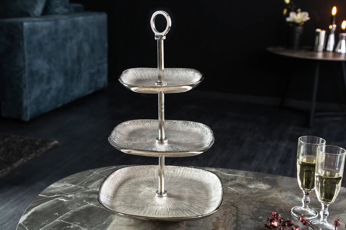 
Elegante Etagere „Orient Silber“ ,dreistufig