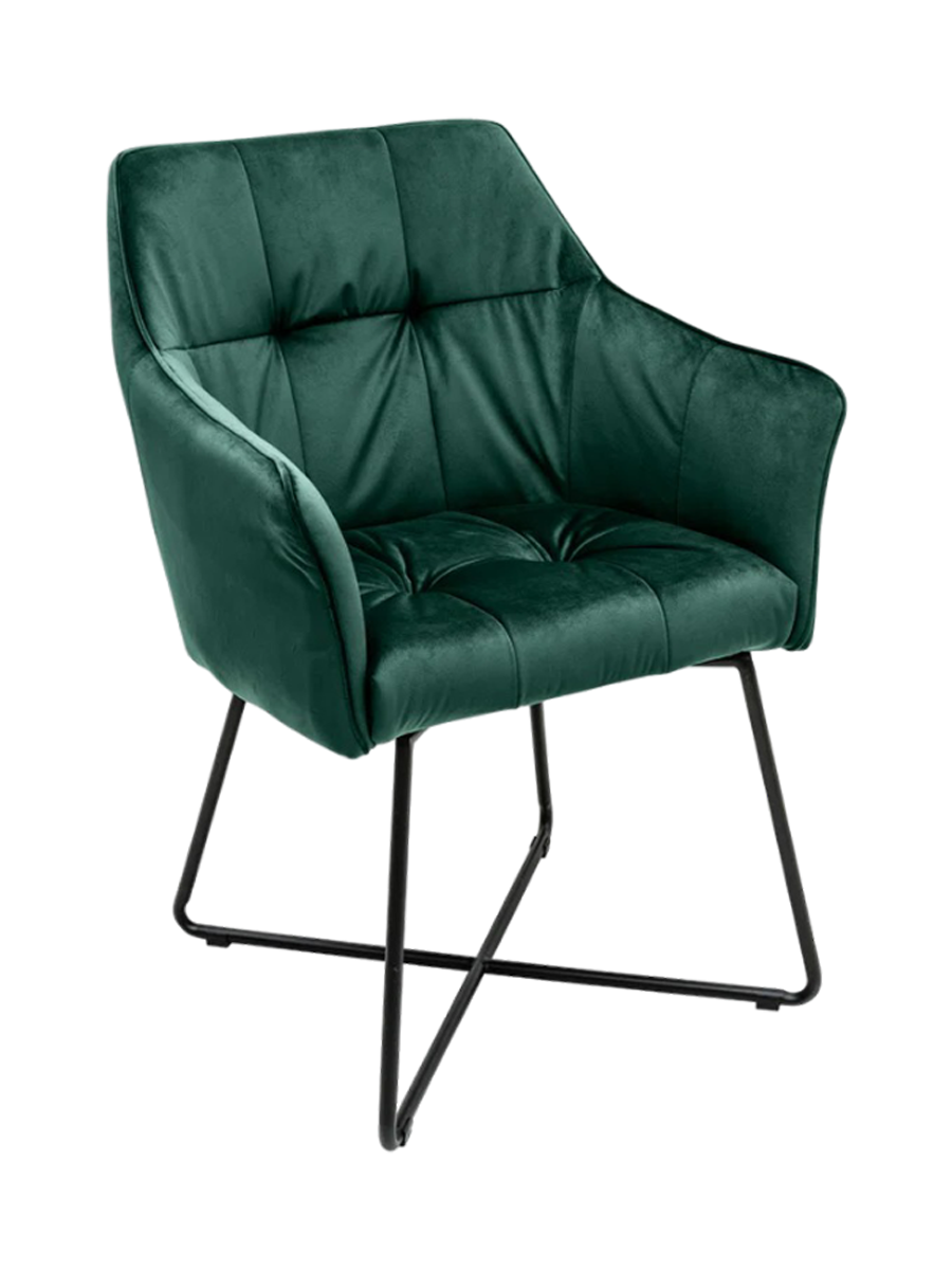 
Poltroncina con braccioli effetto velluto „Lofty“ - Samt Verde