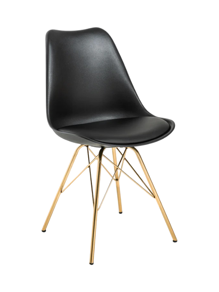 
"Scandinavia" Designer Dining Chair - Black/Gold