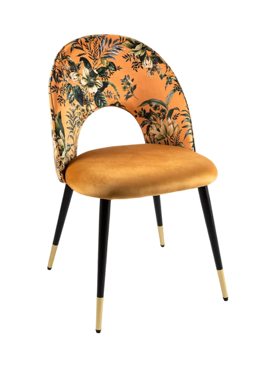 
Designstuhl „Boutique“ mit Samtbezug   - Gelb