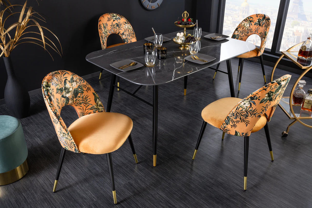 
Designstuhl „Boutique“ mit Samtbezug   - Gelb