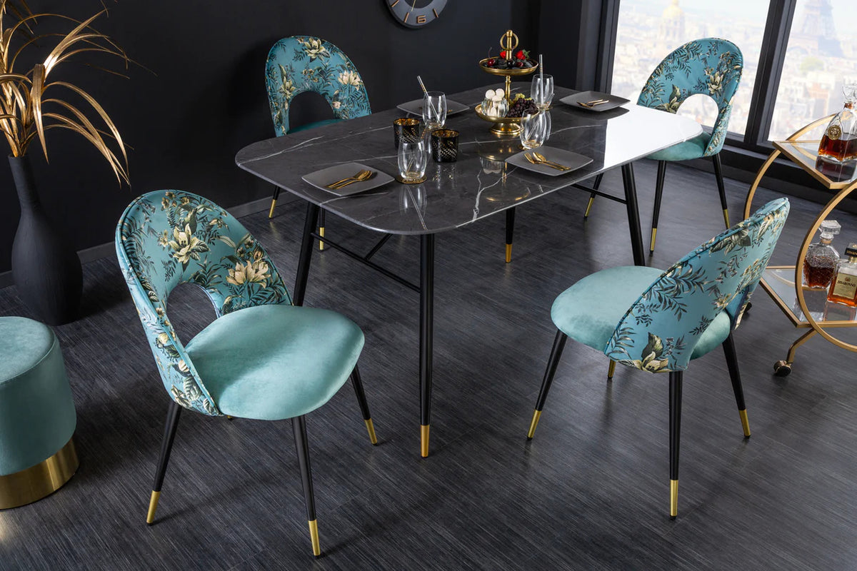 
Designstuhl „Boutique“ mit Samtbezug   - Türkis