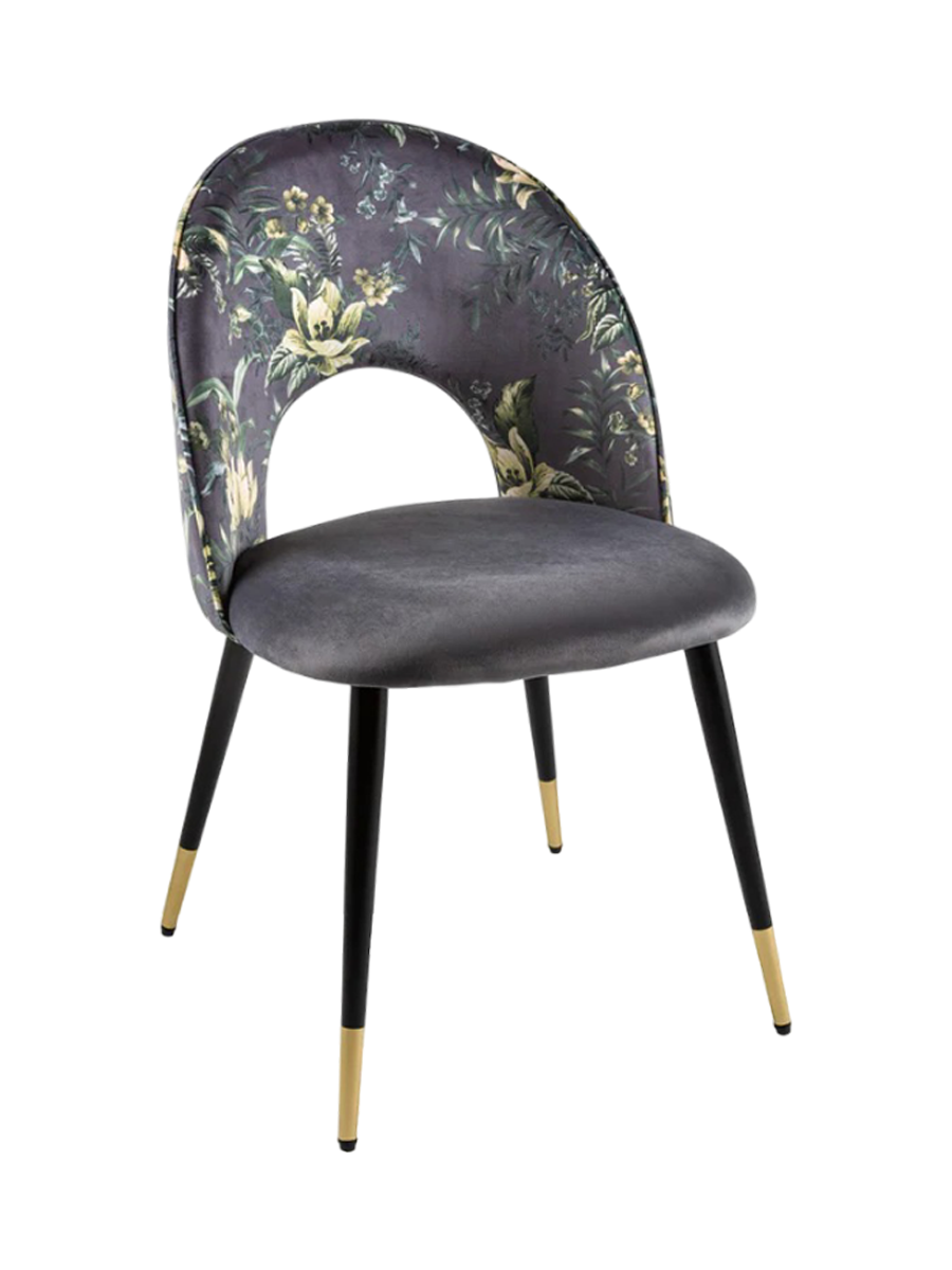 
Designstuhl „Boutique“ mit Samtbezug   - Grau