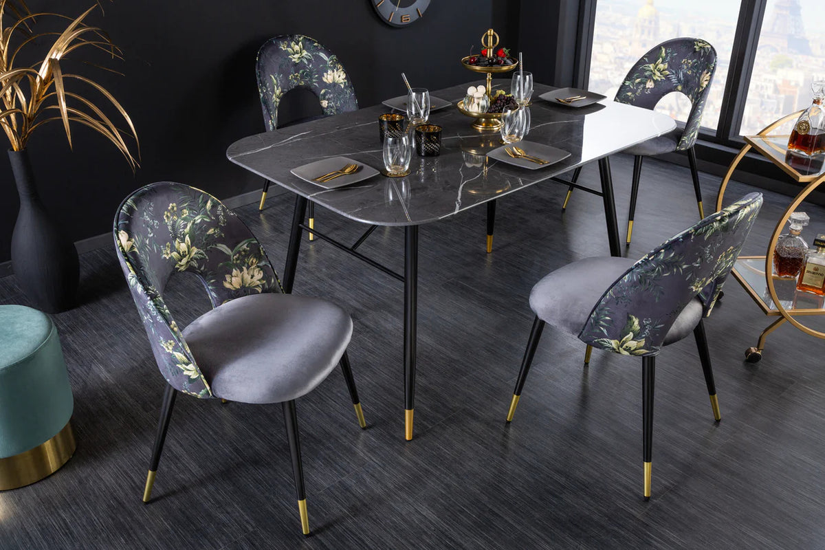 
Designstuhl „Boutique“ mit Samtbezug   - Grau