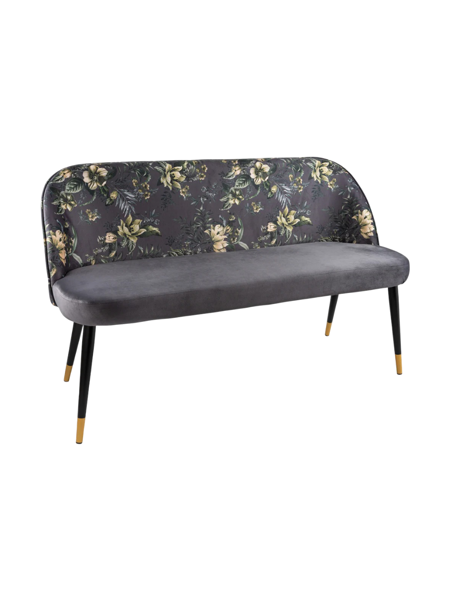 
Banc design « Boutique » avec revêtement en velours - Gris