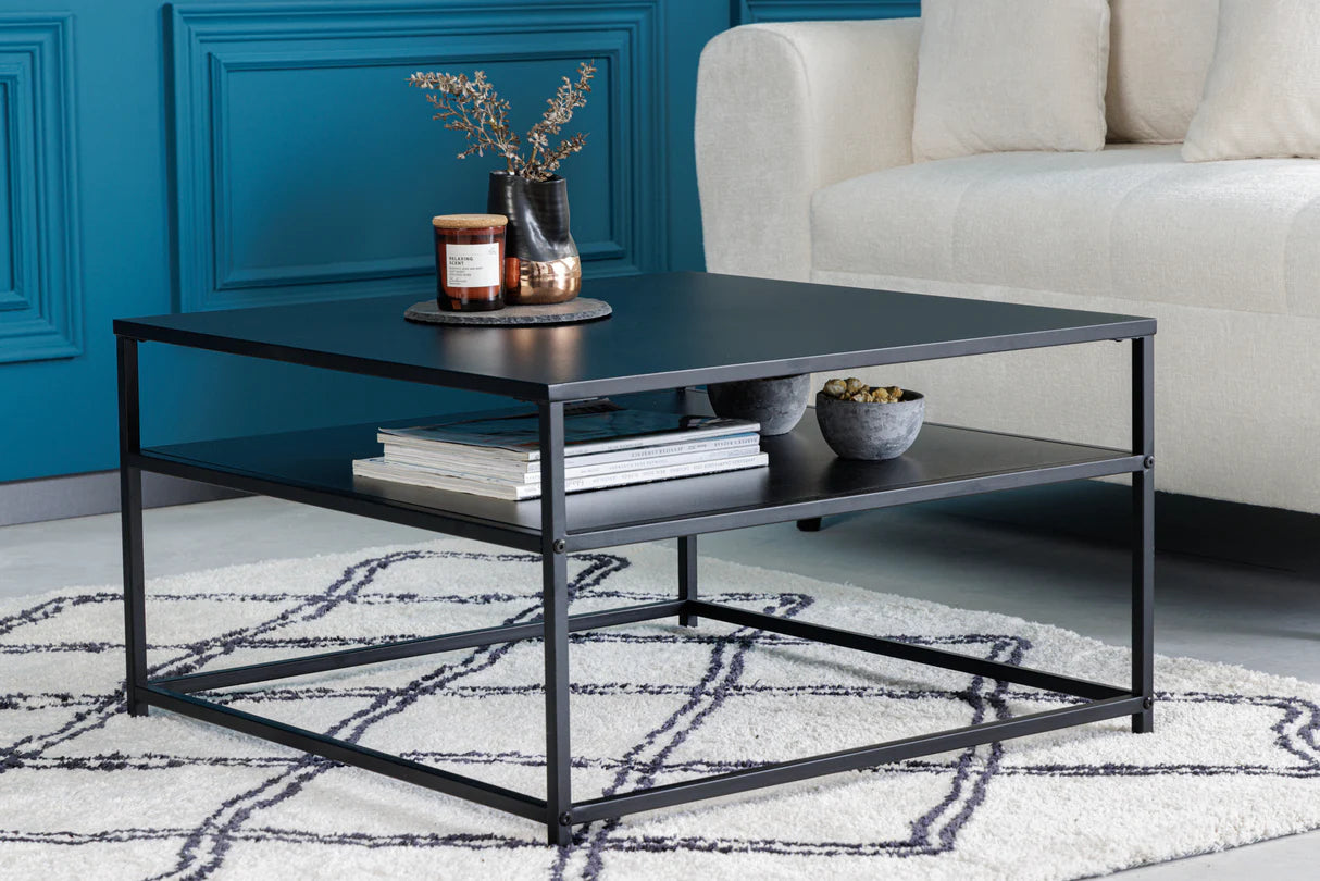 
"Steel Now" Square Coffee Table with Storage Compartment
