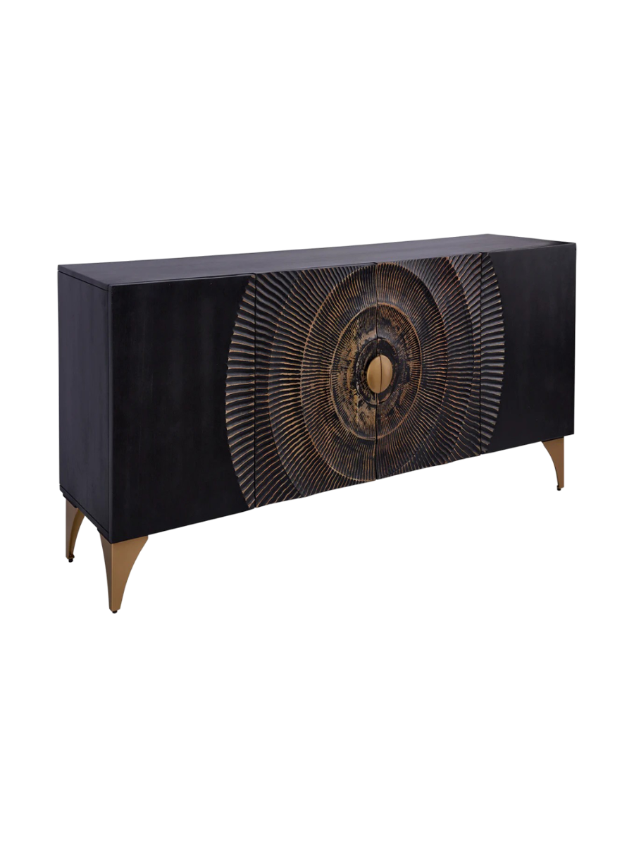 
Grand buffet en bois massif "Brilliant Sunset" - Noir