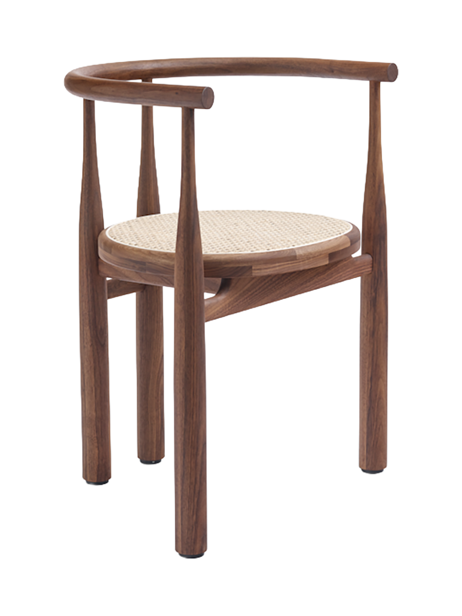
Fauteuil design massif « Bukowski » - Noyer et osier