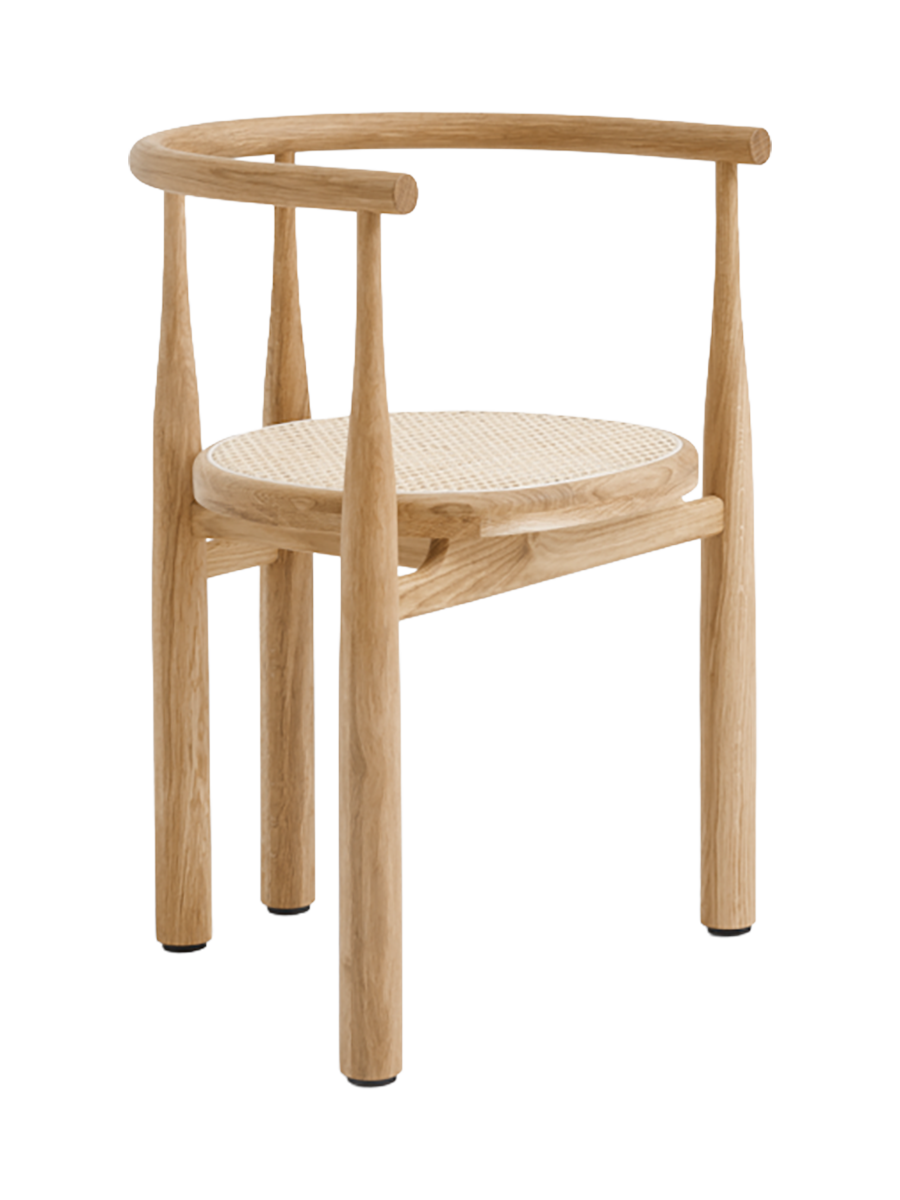 
Fauteuil design massif « Bukowski » - Chêne huilé et cannage