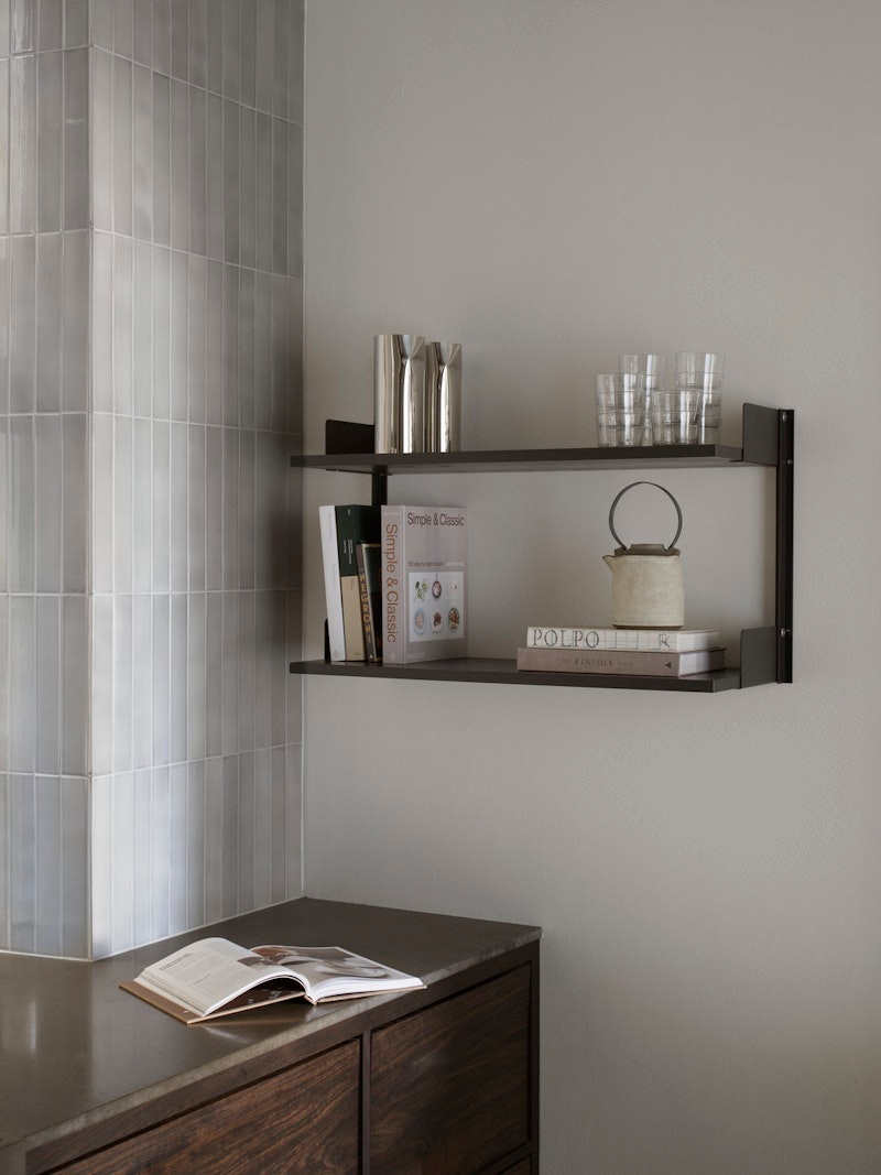 
Étagère murale modulable "New Works 450" - Noyer / Noir