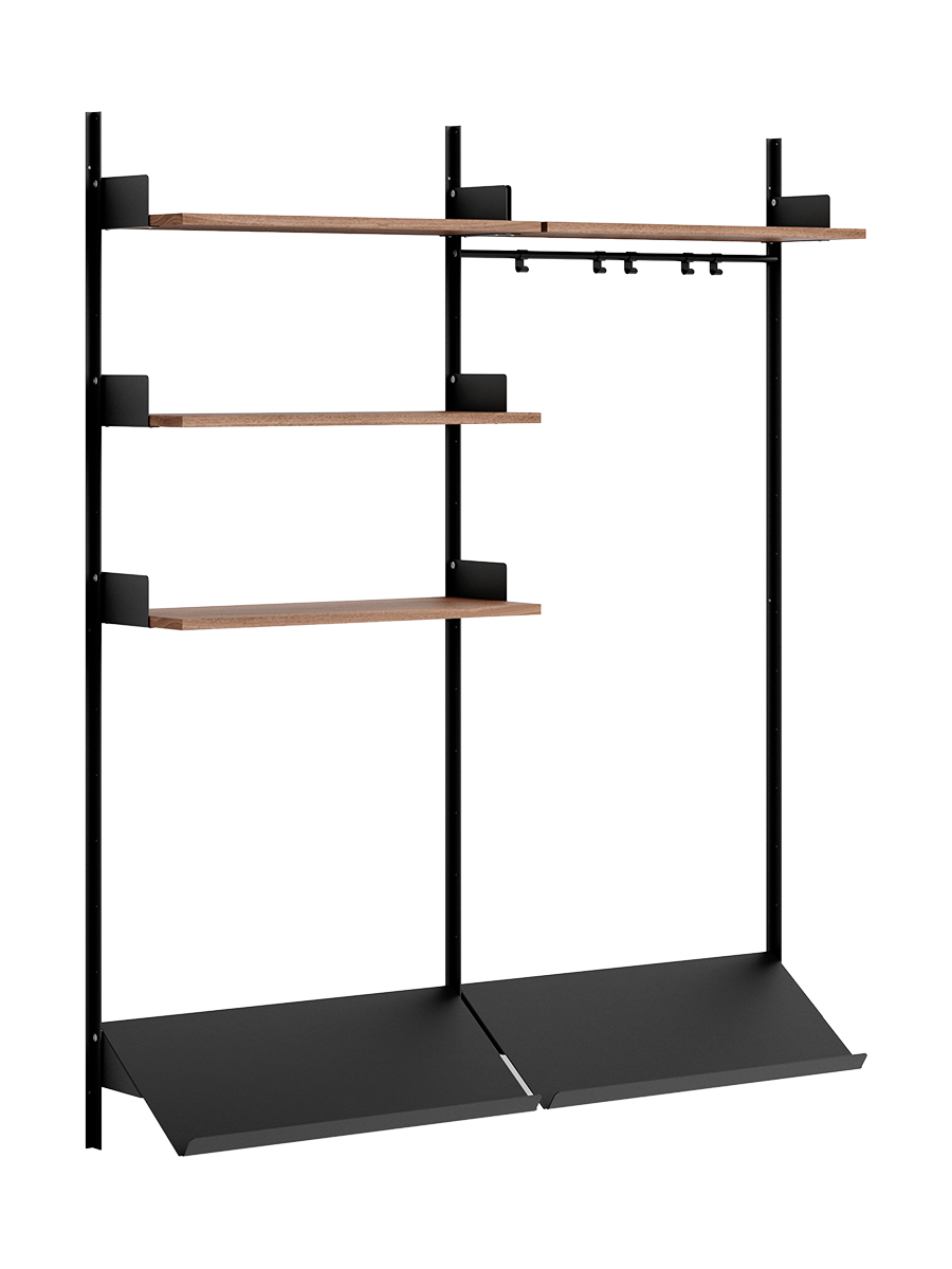 
Modular Wall Wardrobe "New Works Wardrobe III" - Walnut / Black