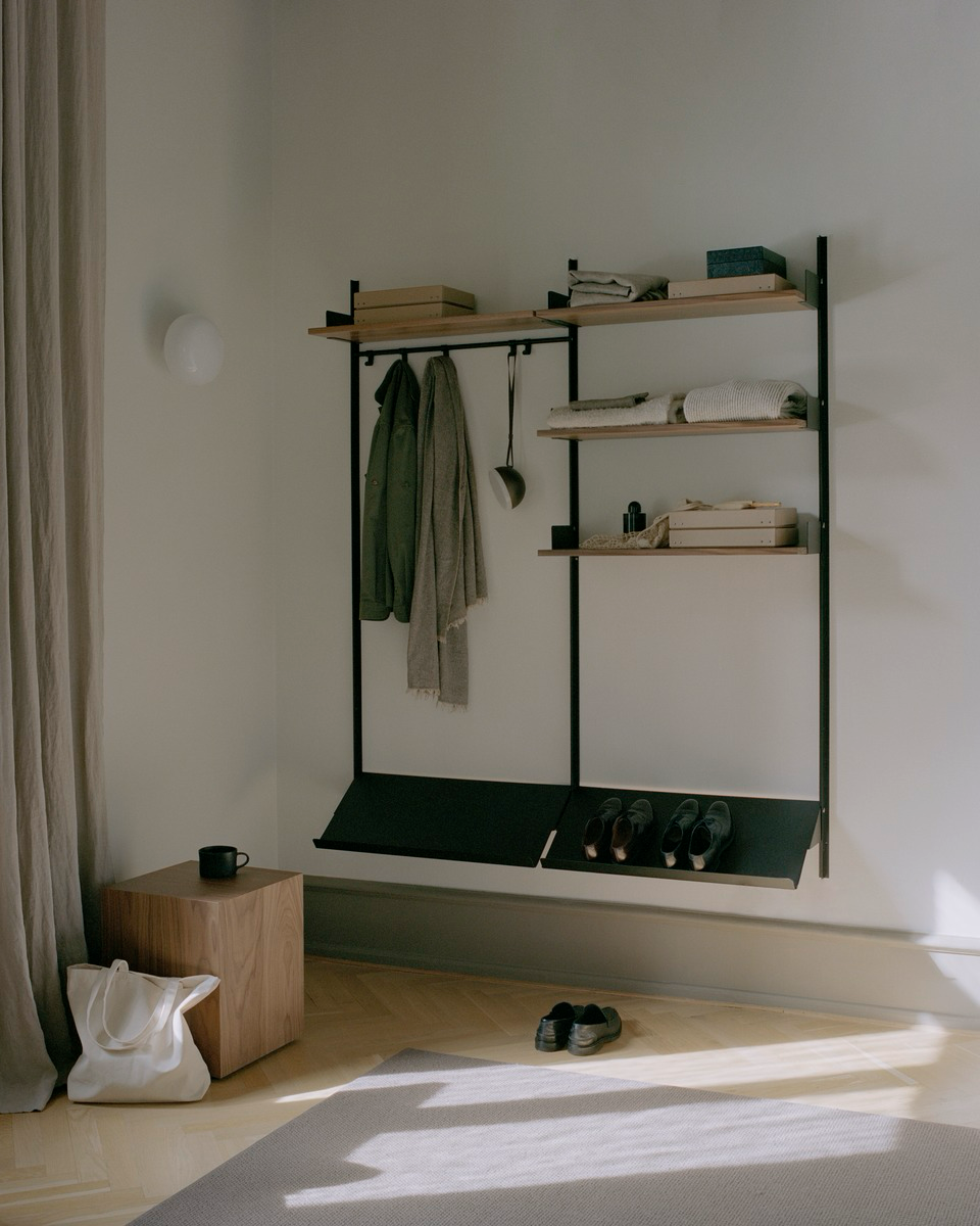 
Modular Wall Wardrobe "New Works Wardrobe III" - Ashwood / Black