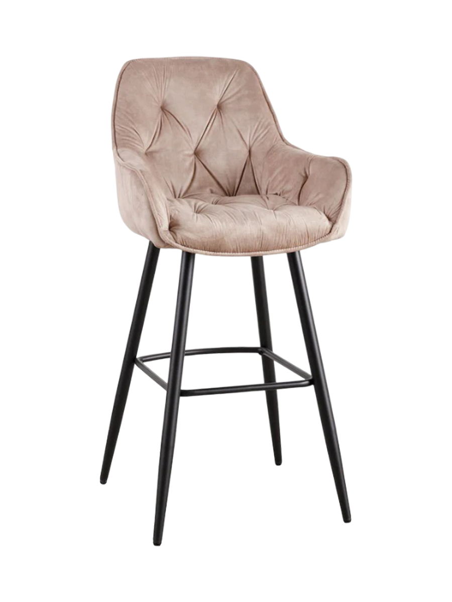 
Design Barstuhl „Barcelona“ - Samt Champagner