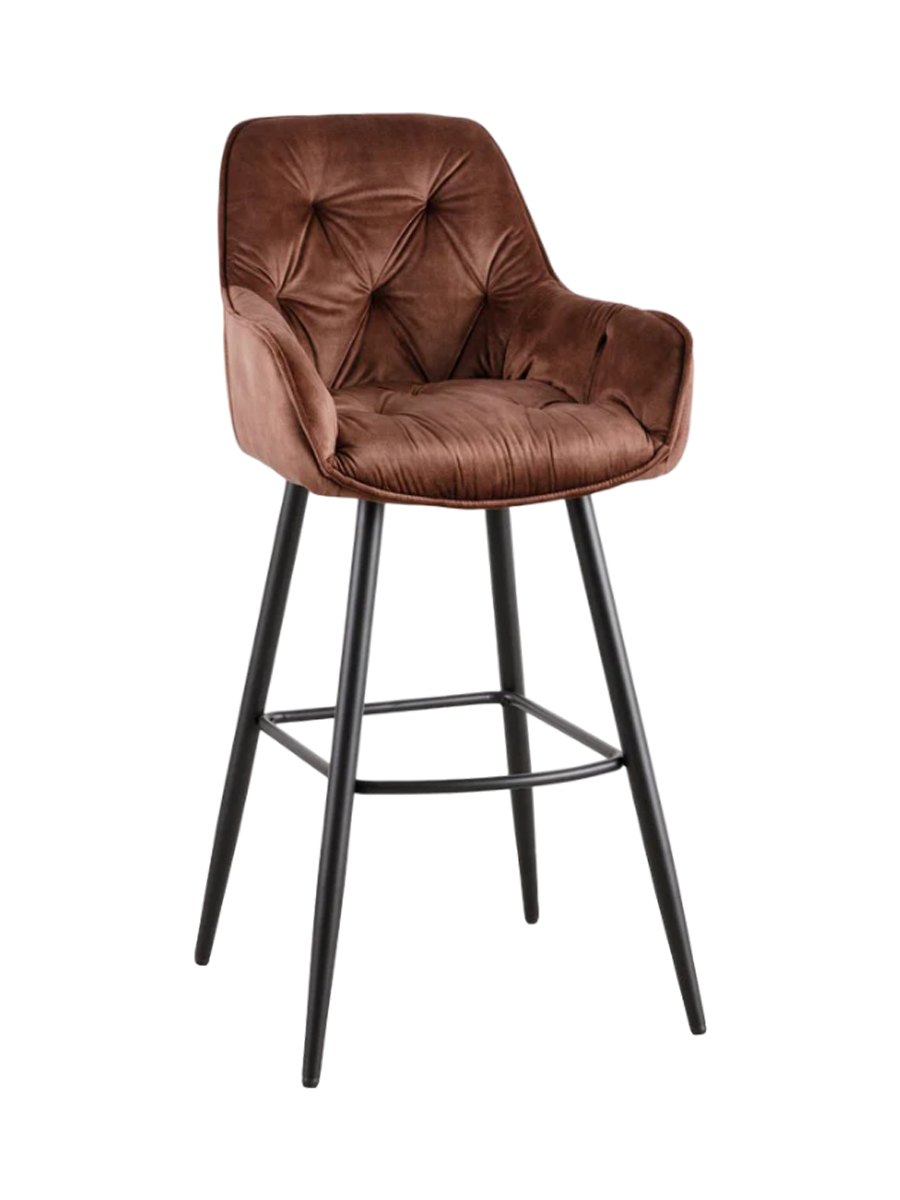 
Design Barstuhl „Barcelona“ - Samt Braun