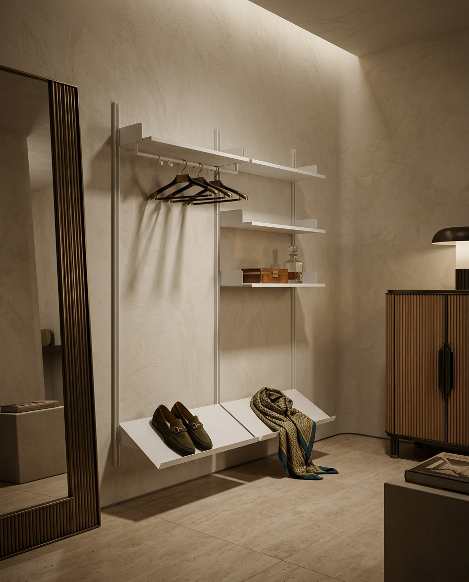 
Modular Wall Wardrobe "New Works Wardrobe III" - White / White