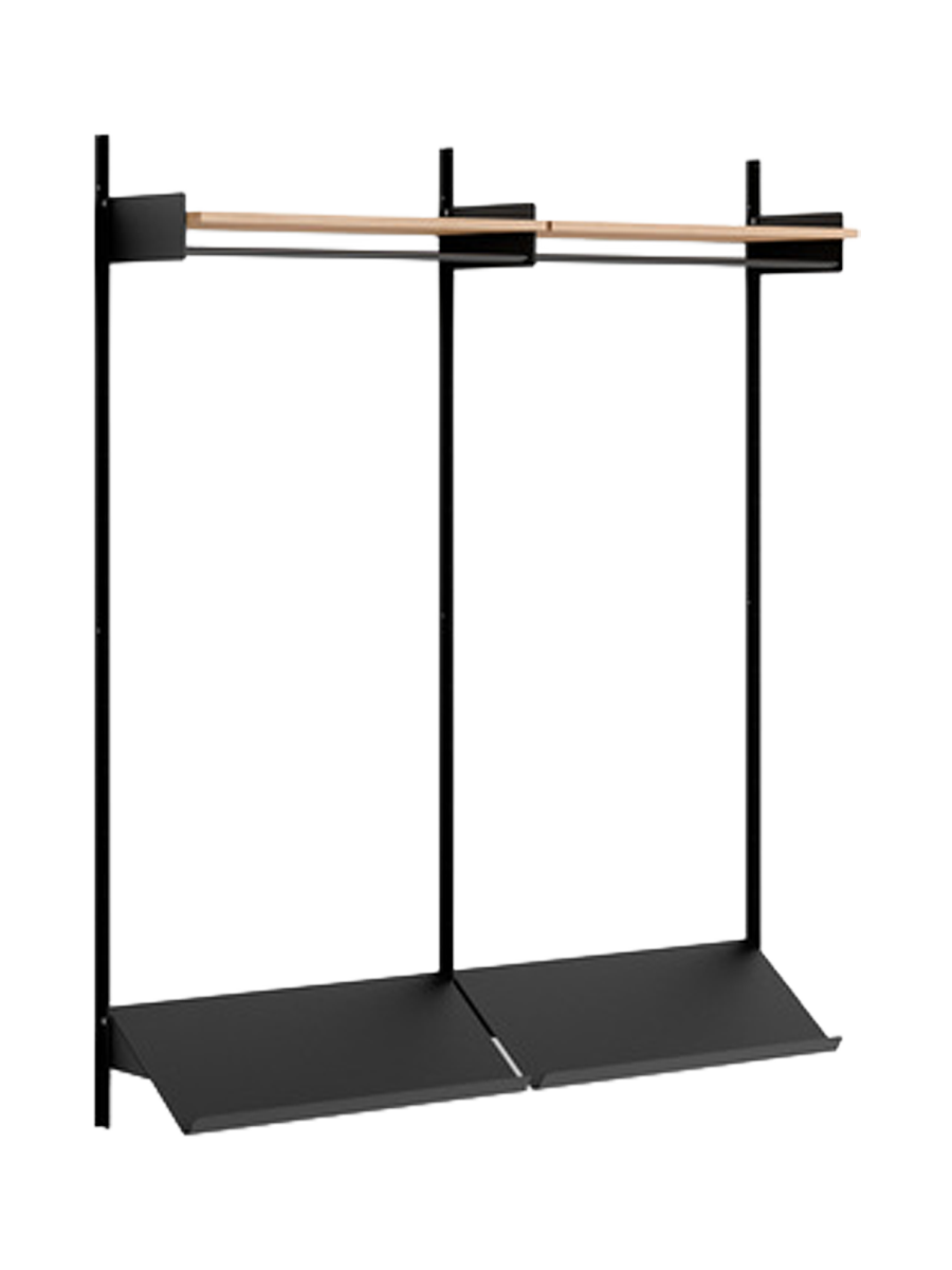
Modular Design Wall-Mounted Coat Rack "New Works Wardrobe II" - Oak / Black