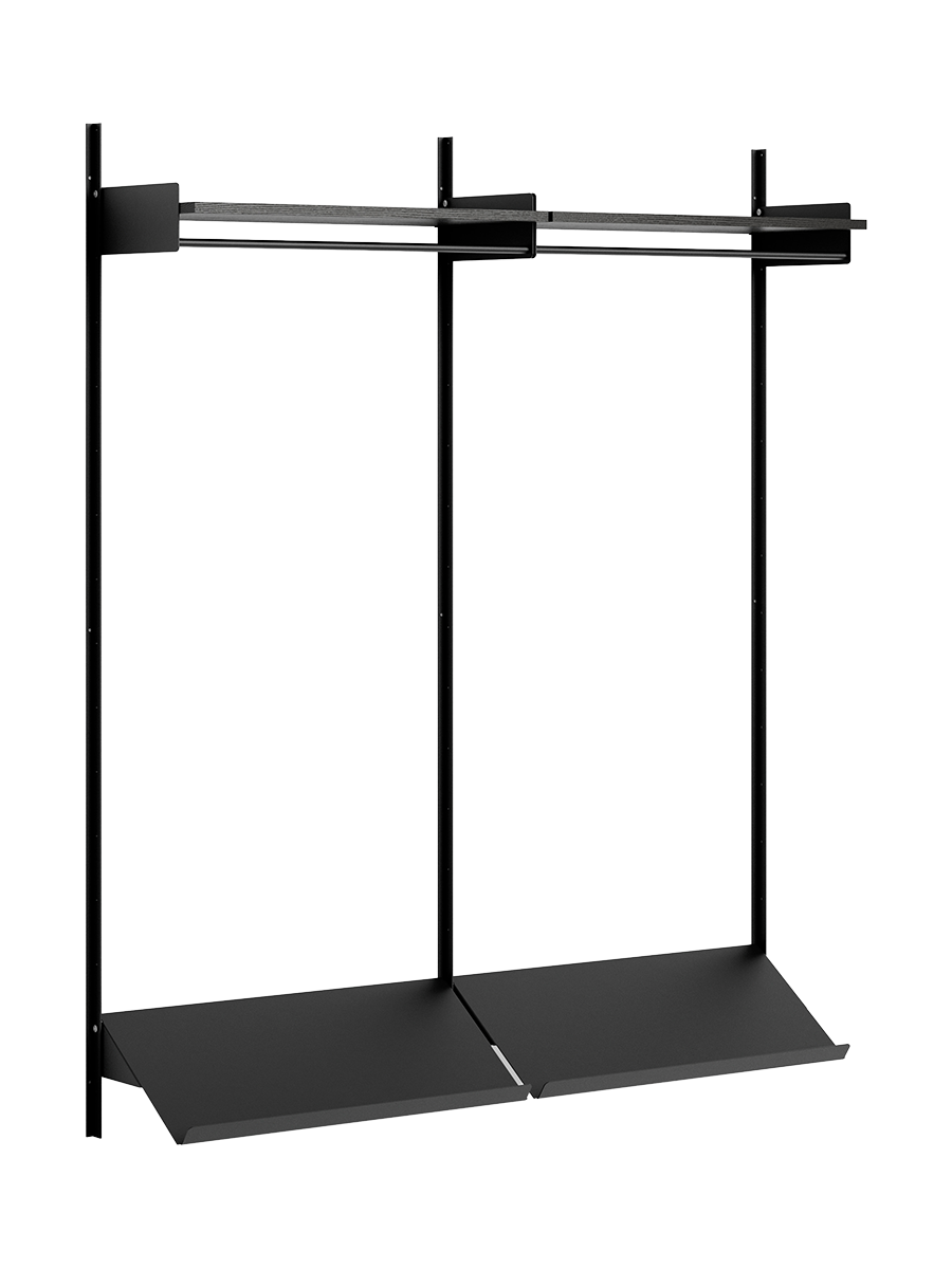 
Modular Design Wall-Mounted Coat Rack "New Works Wardrobe II" - Ashwood / Black
