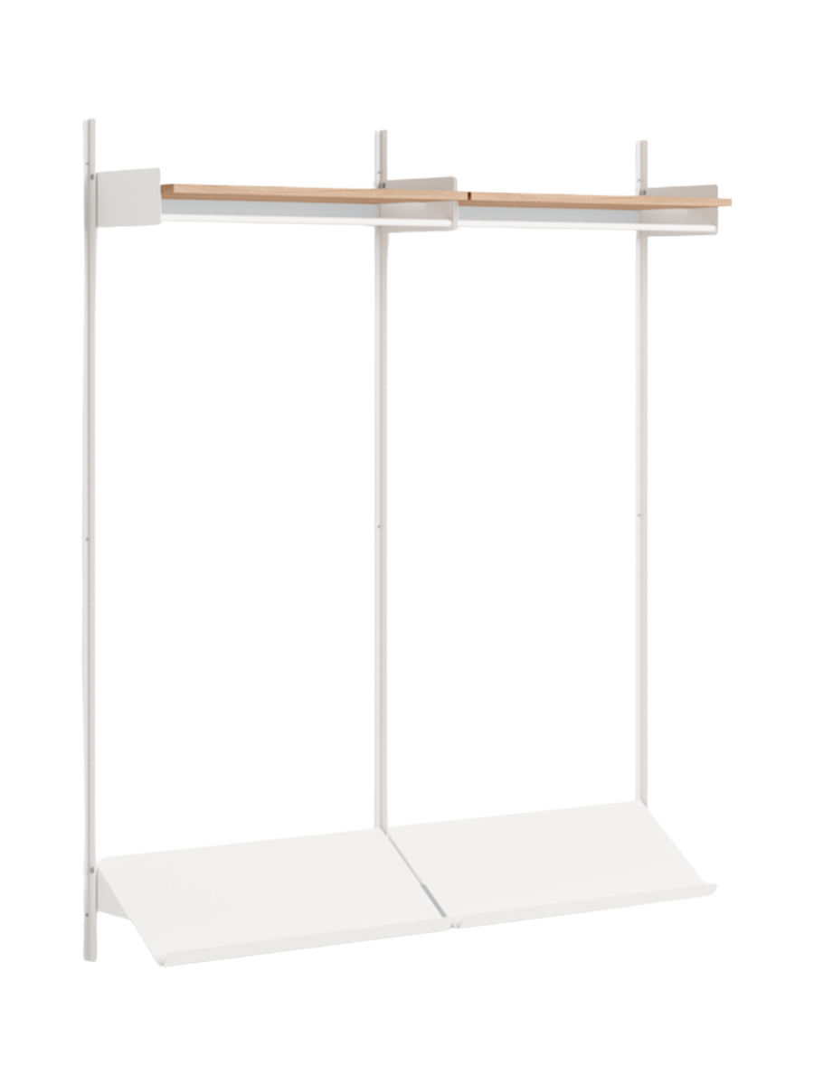 
Modular Design Wall-Mounted Coat Rack "New Works Wardrobe II" - Oak / White