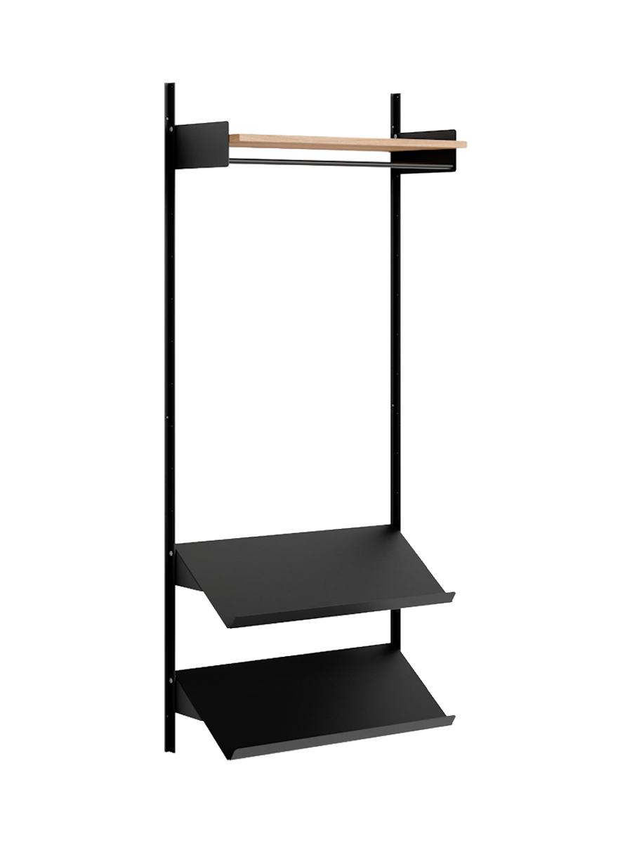 
Modular Designer Wall Wardrobe "New Works Wardrobe" - Oak / Black