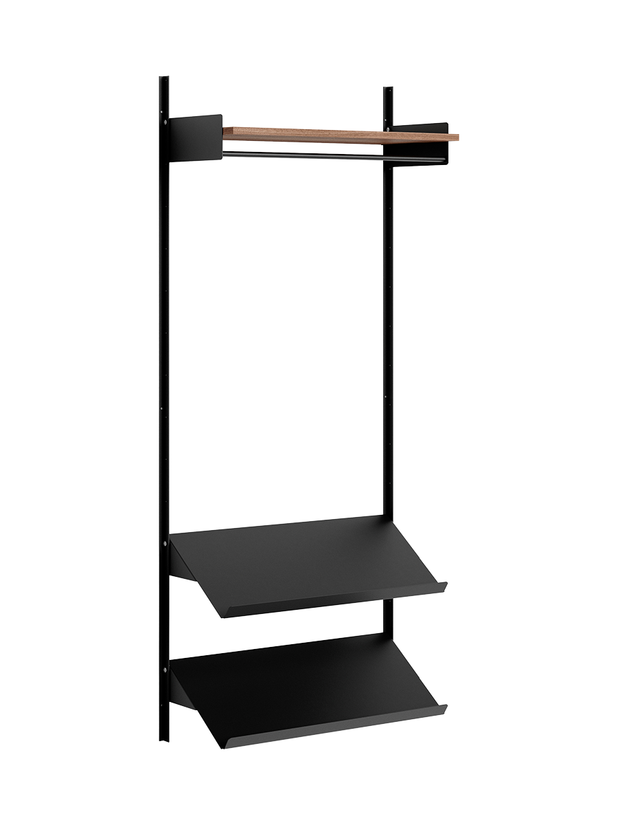 
Modular Designer Wall Wardrobe "New Works Wardrobe" - Walnut / Black