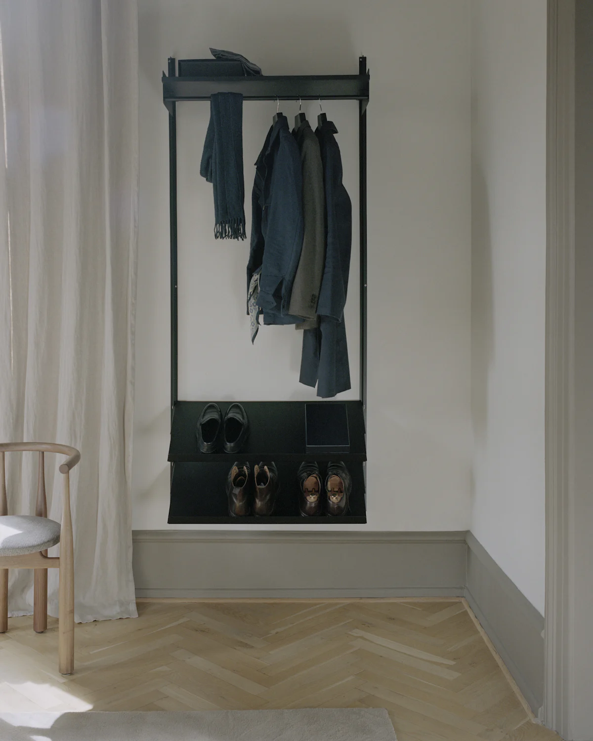 
Modular Designer Wall Wardrobe "New Works Wardrobe" - Walnut / Black