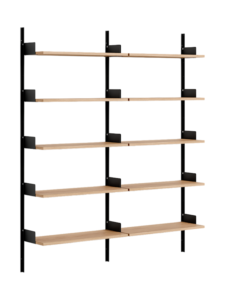 
Étagère murale modulable « New Works Library Shelf 1900 » - Chêne / Noir
