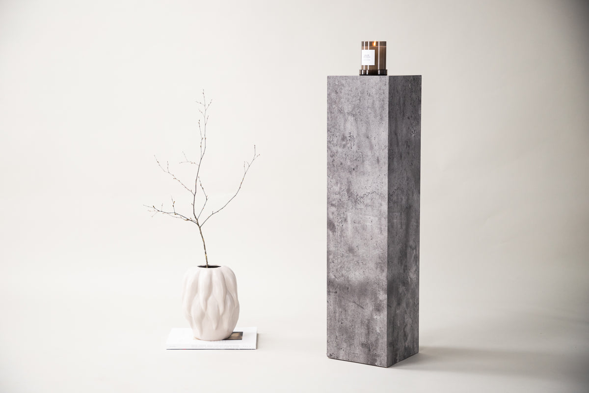 
Colonne à fleurs et décorative « Ramsvik » - Hauteur 95 cm - Gris