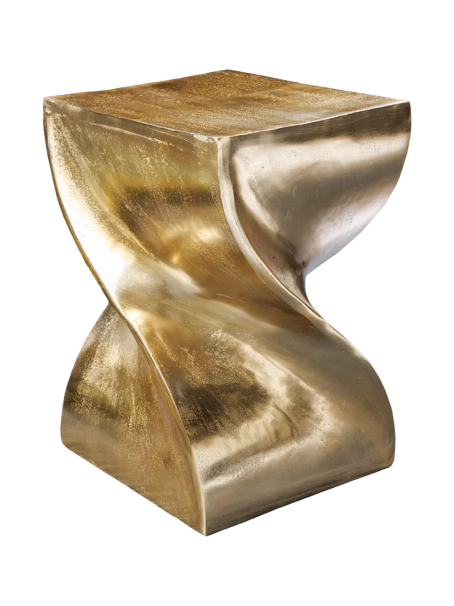 
"Twist" Designer Side Table - Gold