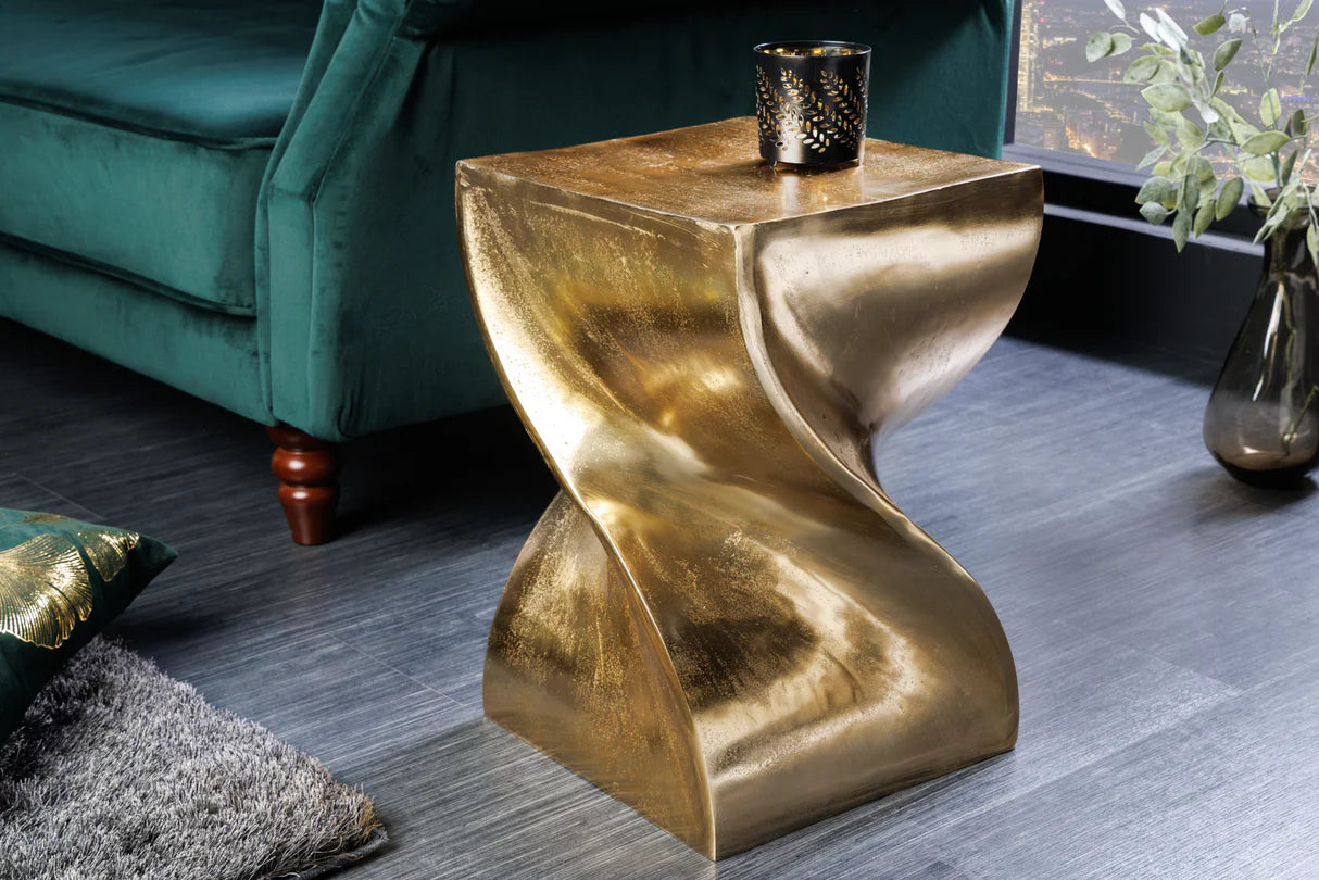 
"Twist" Designer Side Table - Gold