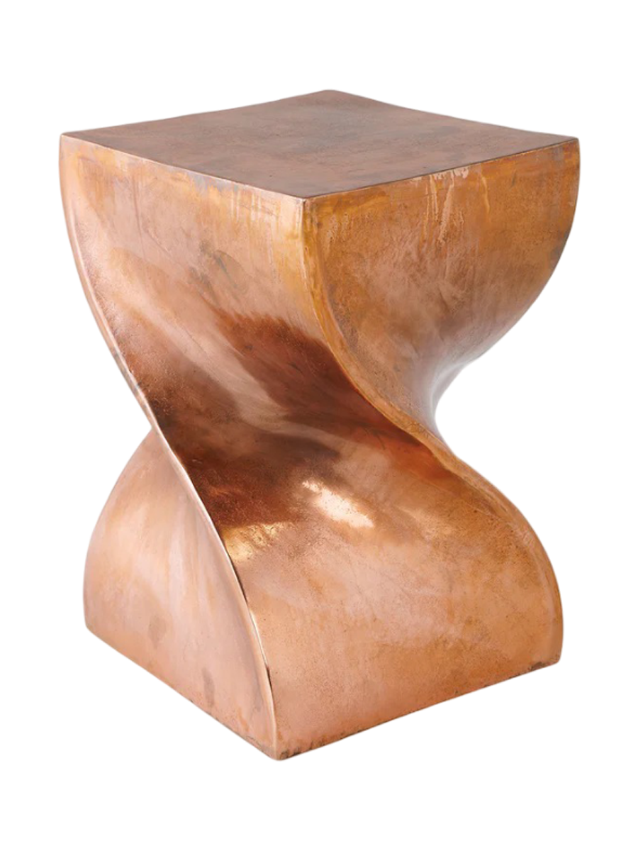 
"Twist" Designer Side Table - Copper