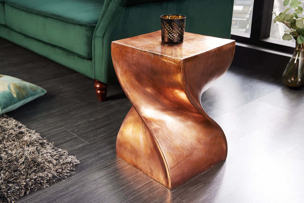 
"Twist" Designer Side Table - Copper