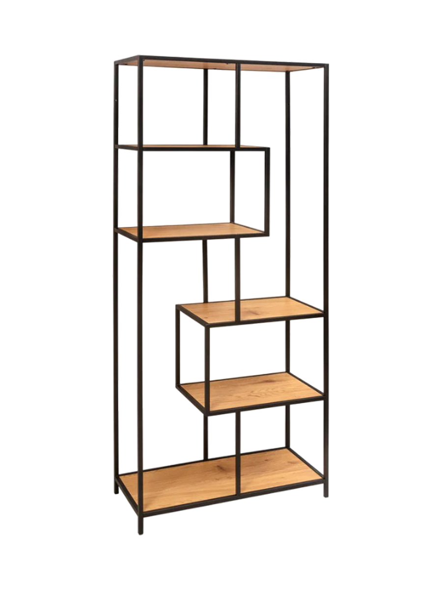 
Scaffale di design «Slim Line» - Nero / rovere naturale / 77 x 185 cm