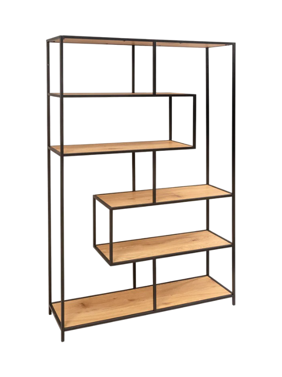 
Scaffale di design «Slim Line» - Nero / rovere naturale / 114 x 185 cm
