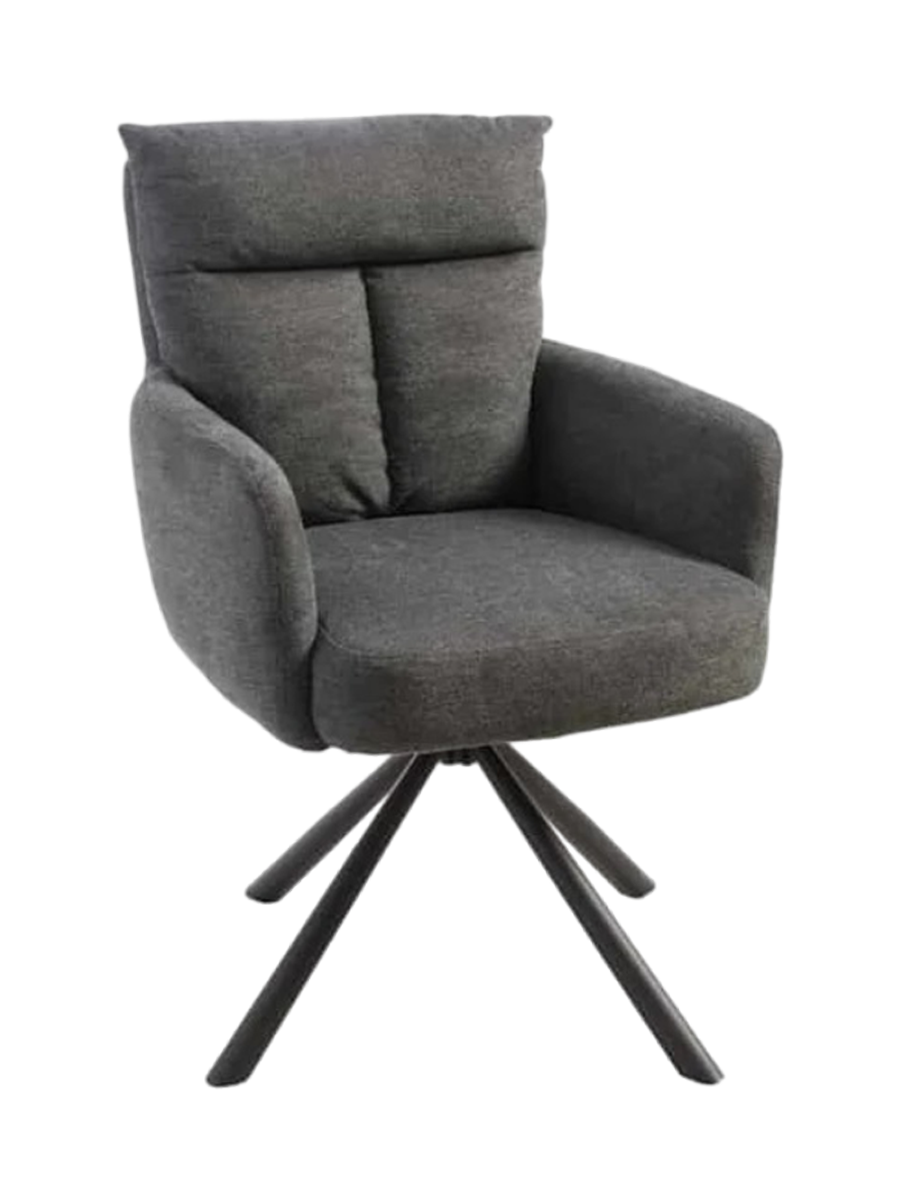 
Sedia con braccioli girevole a 360° «Big Nevis» - Tessuto strutturato Grigio scuro