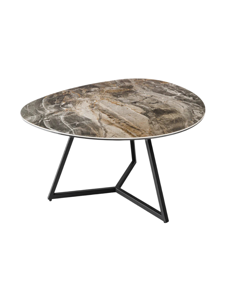 
Tavolino da salotto in ceramica „Marvin“, diverse dimensioni - Effetto marmo Taupe / 90 x 75 cm