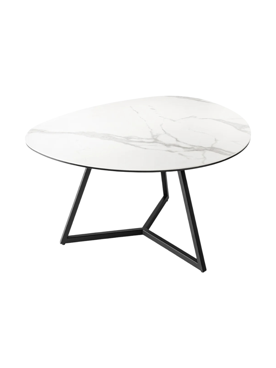 
Tavolino da salotto in ceramica „Marvin“, diverse dimensioni - Effetto marmo Bianco / 90 x 75 cm
