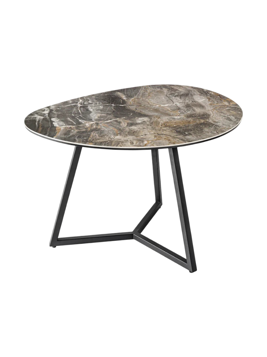 
Tavolino da salotto in ceramica „Marvin“, diverse dimensioni - Effetto marmo Taupe / 70 x 55 cm