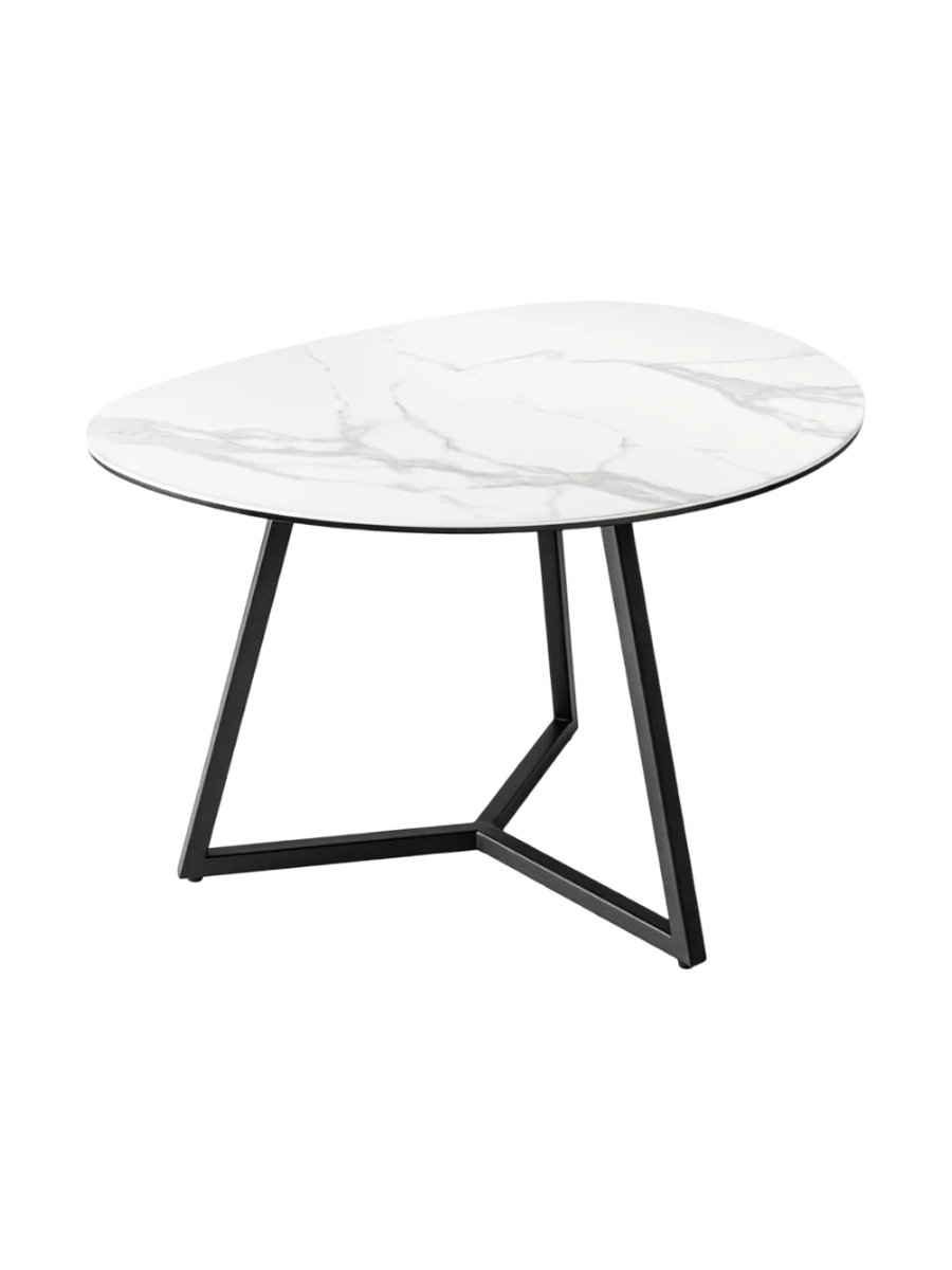 
Tavolino da salotto in ceramica „Marvin“, diverse dimensioni - Effetto marmo Bianco / 70 x 55 cm